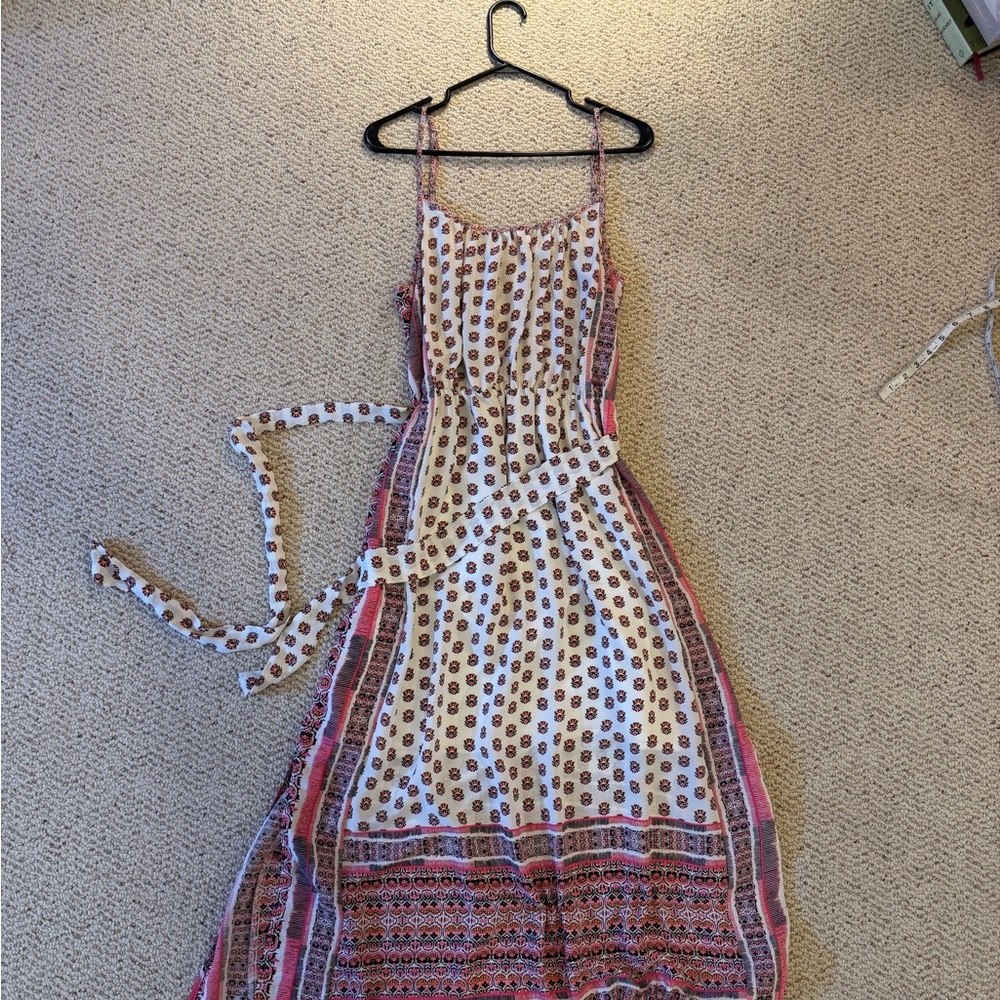 GAP Pink and White Printed Maxi Dress